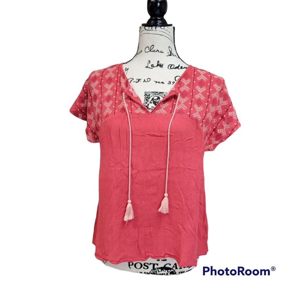 St. John's Bay Bohemian-Style Summer Blouse Top - Size Small